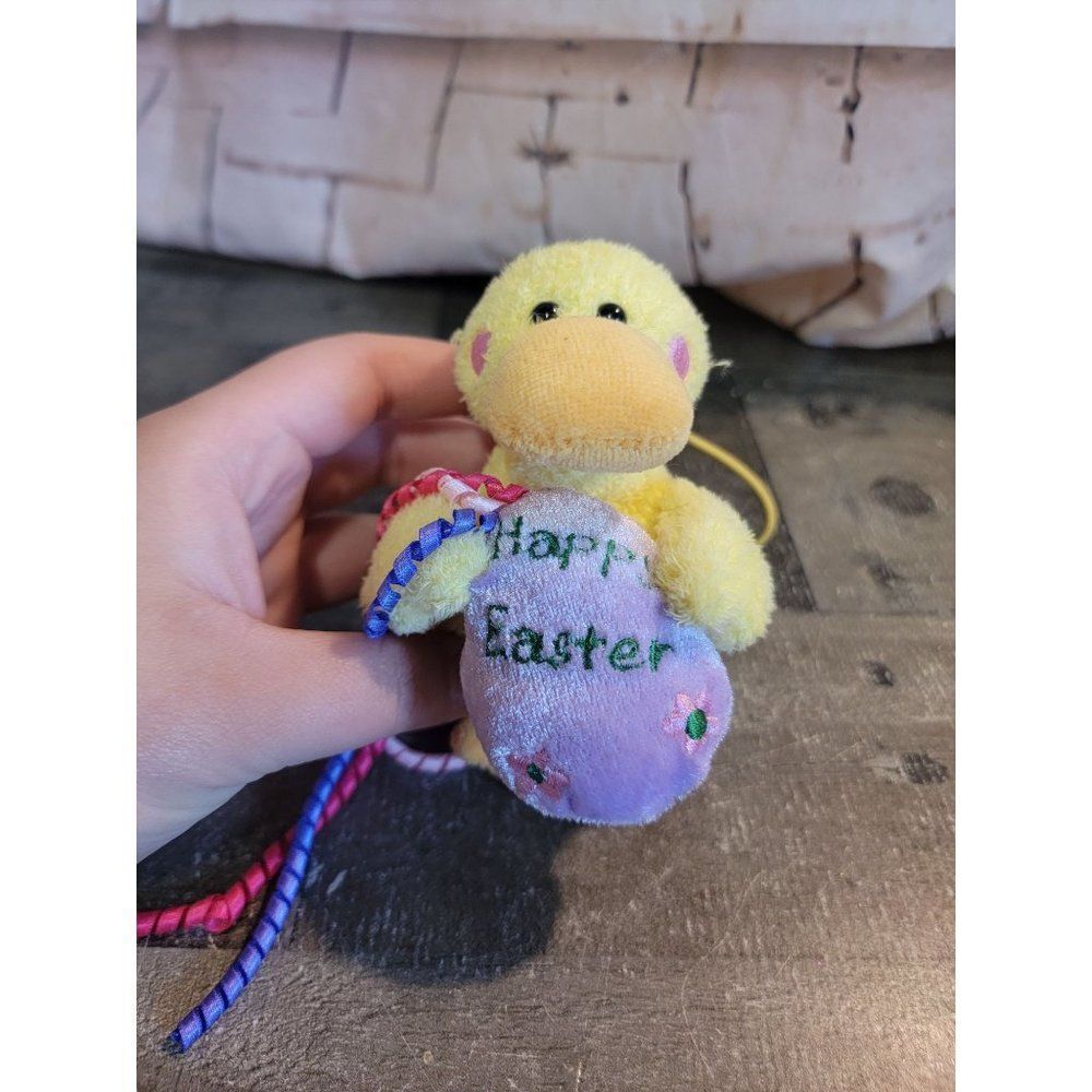 Happy Easter plush duck chick window cling toy Decor